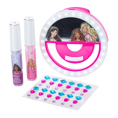 barbie™ light up makeup mirror beauty set 4-piece