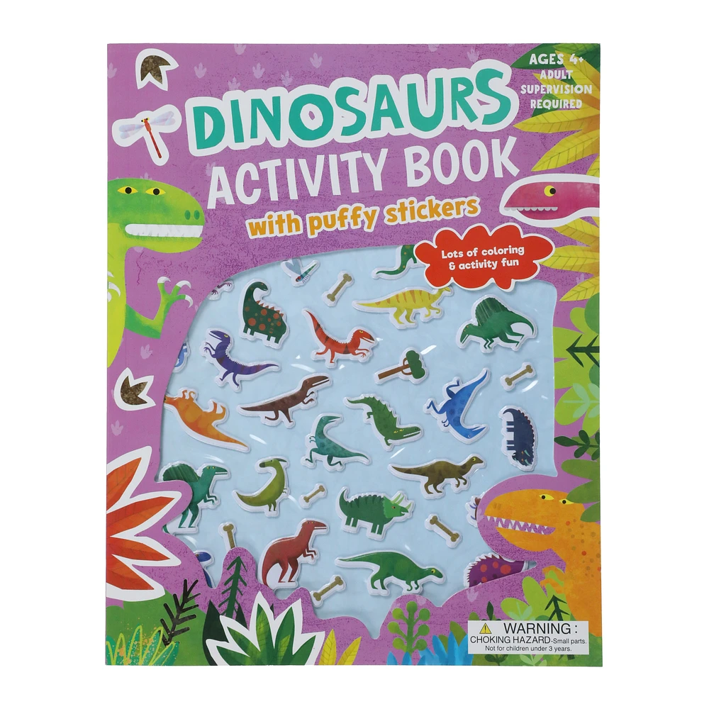 dinosaur activity book with puffy stickers