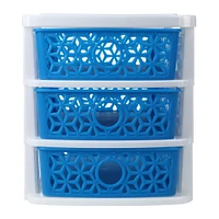 kaleidoscope weave 3-drawer mini organizer 7.5in x 6.2in