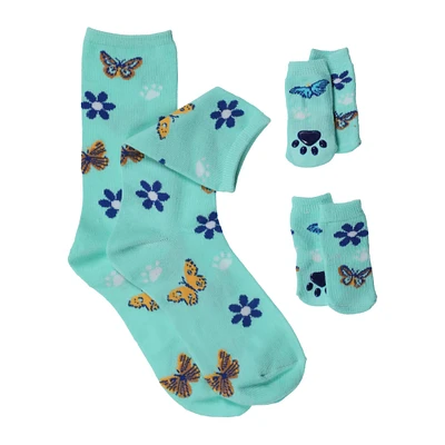 ladies pet & owner matching socks set