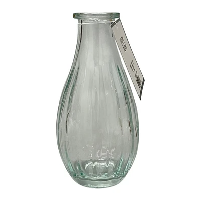 fluted glass bud vase 5.6in