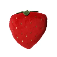 strawberry shaped plush throw pillow 14in