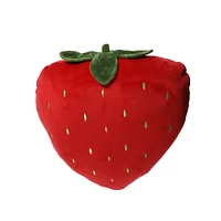 strawberry shaped plush throw pillow 14in