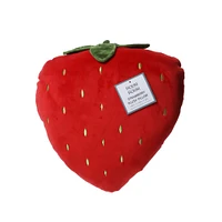 strawberry shaped plush throw pillow 14in