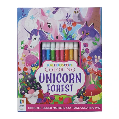 kaleidoscope unicorn forest coloring kit
