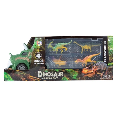 toy hub® dinosaur breakout! figures & vehicle playset