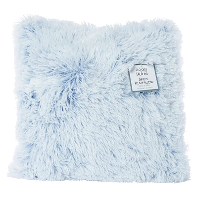 dip-dye plush faux fur throw pillow 16in x
