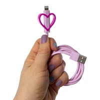 4ft premium 8-pin charging cable with fun shaped holder