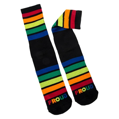 pride rainbow stripe mens crew socks