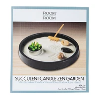 succulent candle zen garden 7in