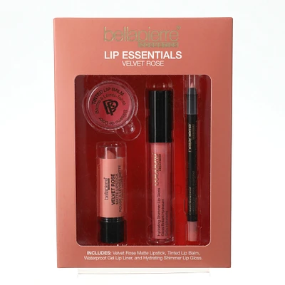 bella pierre® lip essentials velvet rose 4-piece kit