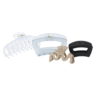 assorted claw hair clips 4-pack