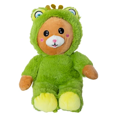 hooded stuffed bear plush 11in