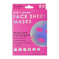 danielle creations® marine collagen face sheet masks 5-count