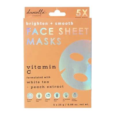 danielle creations® vitamin c face sheet masks 5-count