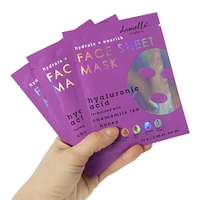 danielle creations® hyaluronic acid face sheet masks 5-count