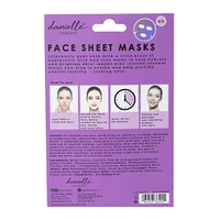 danielle creations® hyaluronic acid face sheet masks 5-count