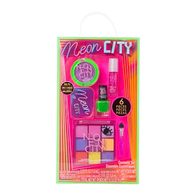 neon city 6-piece cosmetic set