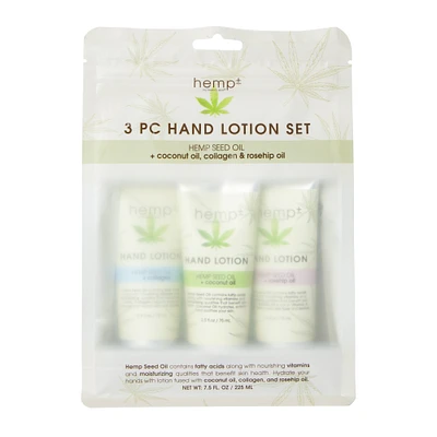 hemp+ hemp seed oil hand lotion set 3-piece