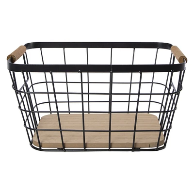 wood & wire basket 10.75in x 8.35in