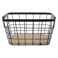 wood & wire basket 10.75in x 8.35in