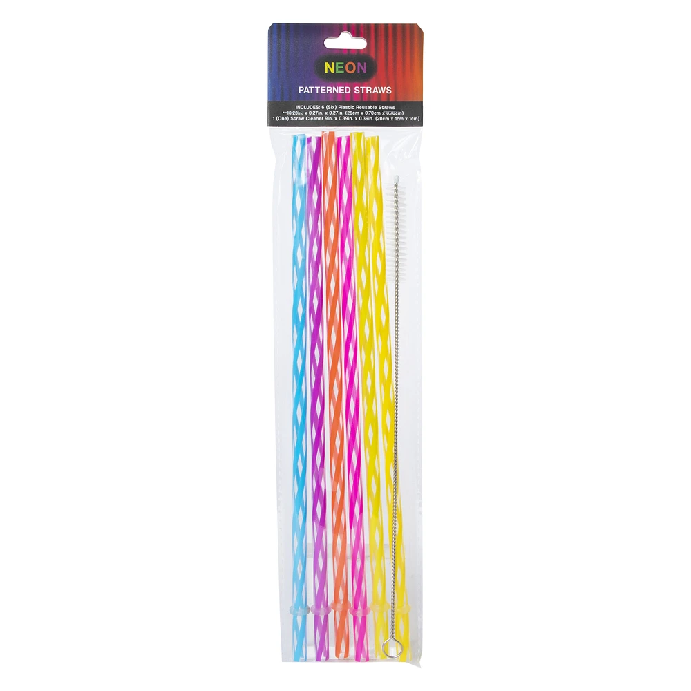 patterned straws 6-count