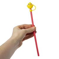 animal shaped straw toppers with straws 4-count
