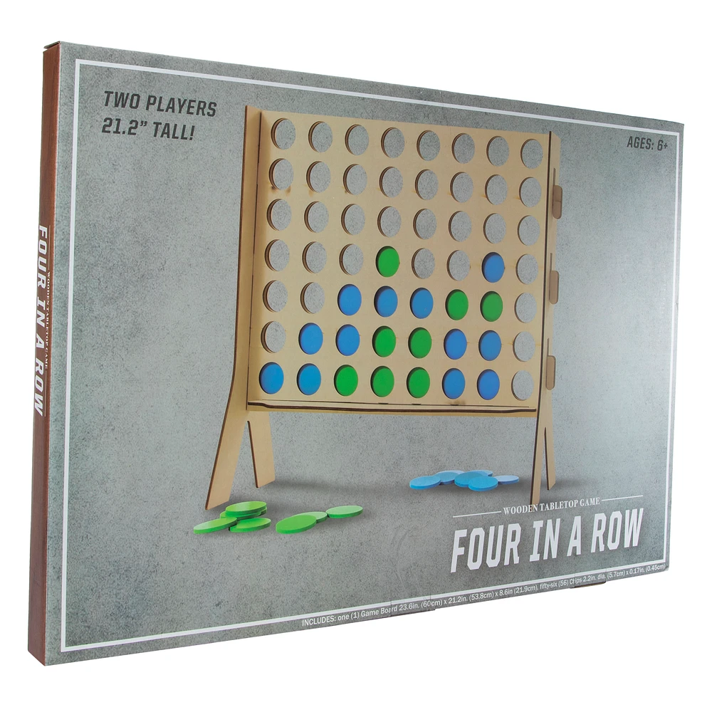 giant four in a row wooden game 24in x 21.3in