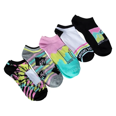 ladies mtv™ tie dye low-cut socks 5-pack