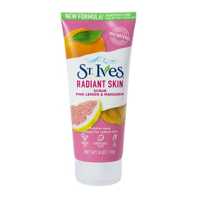 st. ives® radiant skin scrub, pink lemon & mandarin 6oz