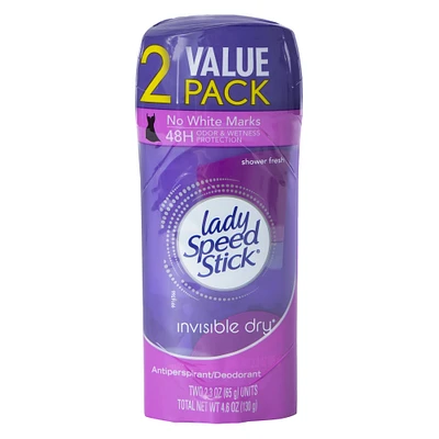 lady speed stick® invisible dry 48hr antiperspirant deodorant 2-count