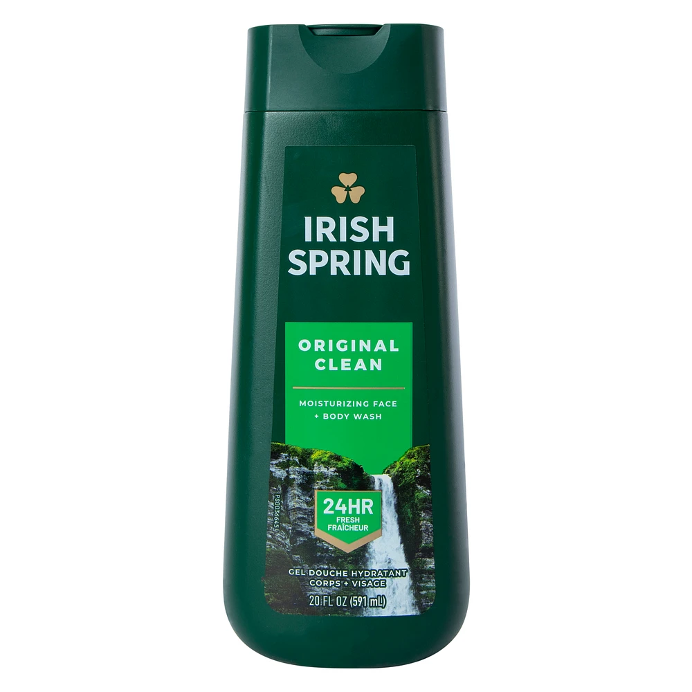 irish spring original clean face & body wash 20 fl.oz