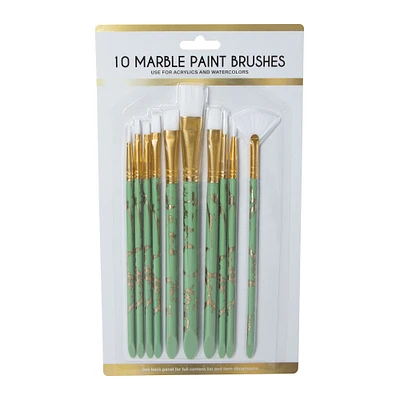 acrylic & watercolor marble paintbrushes 10-count