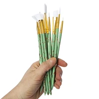 acrylic & watercolor marble paintbrushes 10-count