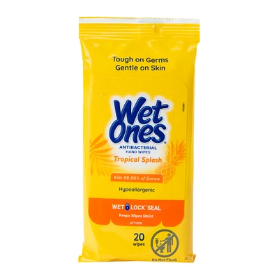 wet ones® tropical splash antibacterial hand wipes 20-count