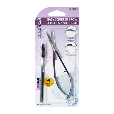 dream cut® easy squeeze brow scissors & brush