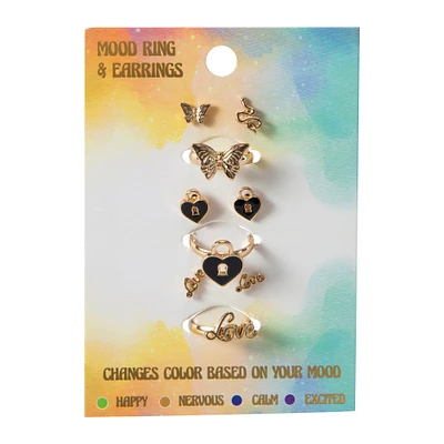 mood ring & earrings set 6-count