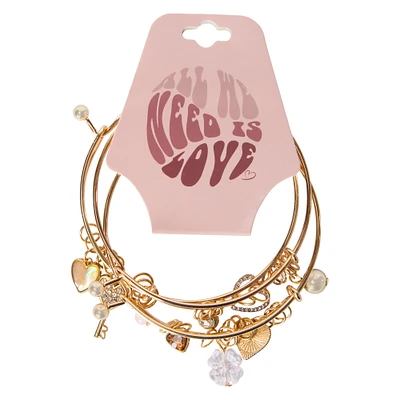 all you need is love charm bracelets 3-count
