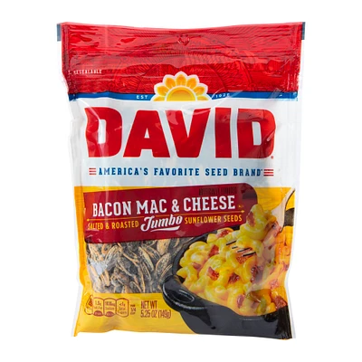 david® bacon mac & cheese salted & roasted jumbo sunflower seeds 5.25oz