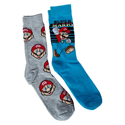 nintendo® super mario™ mens crew socks 2-pack
