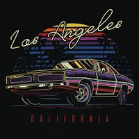 'los angeles, california' neon muscle car graphic tee