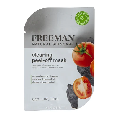 freeman® tomato extract & charcoal clearing peel-off mask 0.33 fl.oz