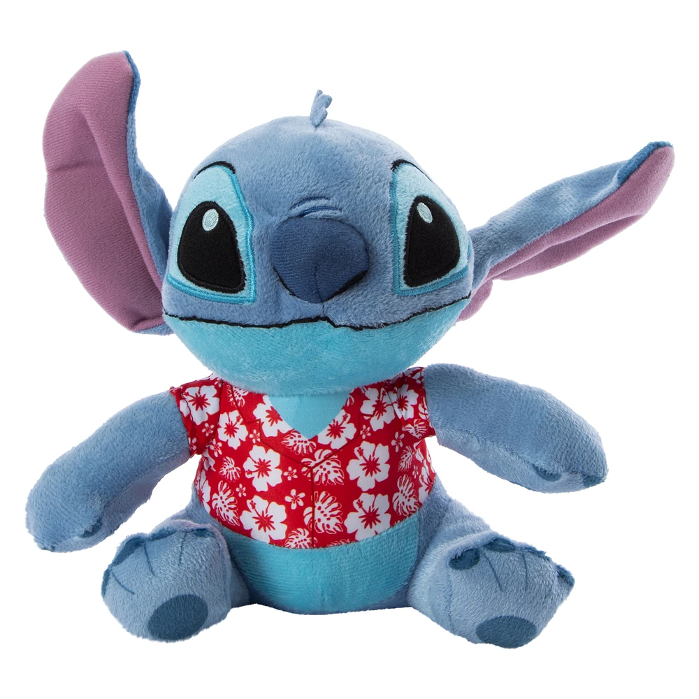 Disney Stitch stuffed animal with hawaiian shirt 8.6in