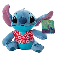 Disney Stitch stuffed animal with hawaiian shirt 8.6in