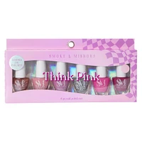 smoke & mirrors think pink nail polish set 6-count