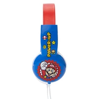 super mario™ kid-safe wired headphones with mic