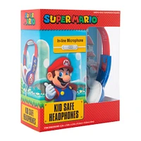 super mario™ kid-safe wired headphones with mic