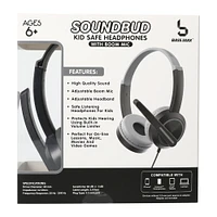 soundbud kid safe wired headphones w. boom mic