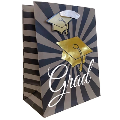 medium graduation print gift bag 9in x 7in