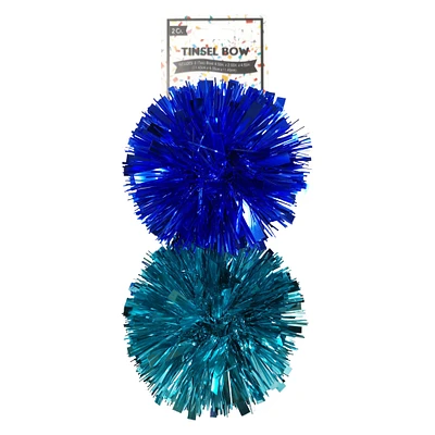 tinsel gift bows 2-count